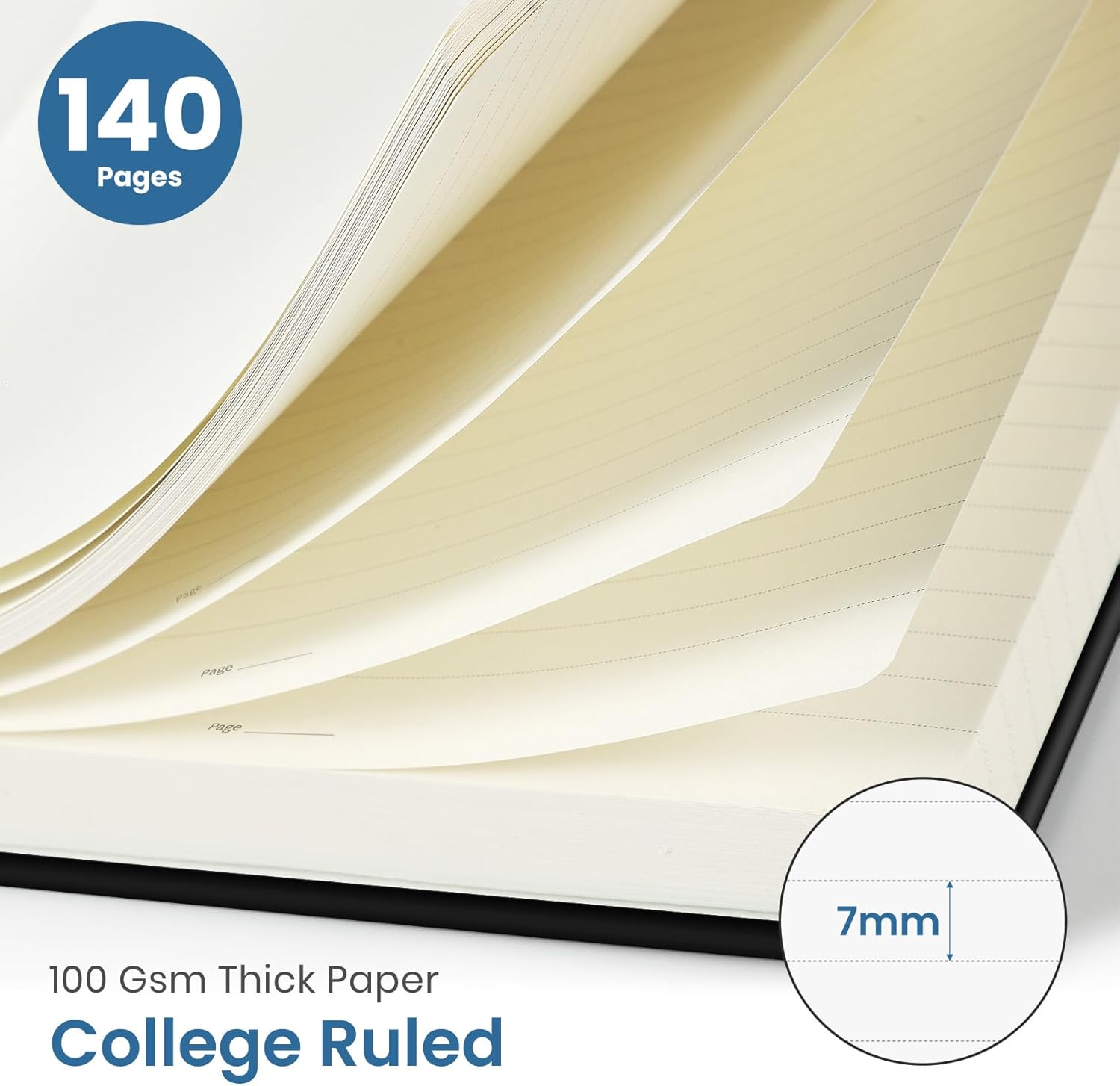 Taja Spiral Lined Journal for Women, Notebook for Work with Pretty Cover, 140 College Ruled Pages, Hardcover Notebook for Journaling, Note Taking, Bible Study, Hummingbird - Image 2