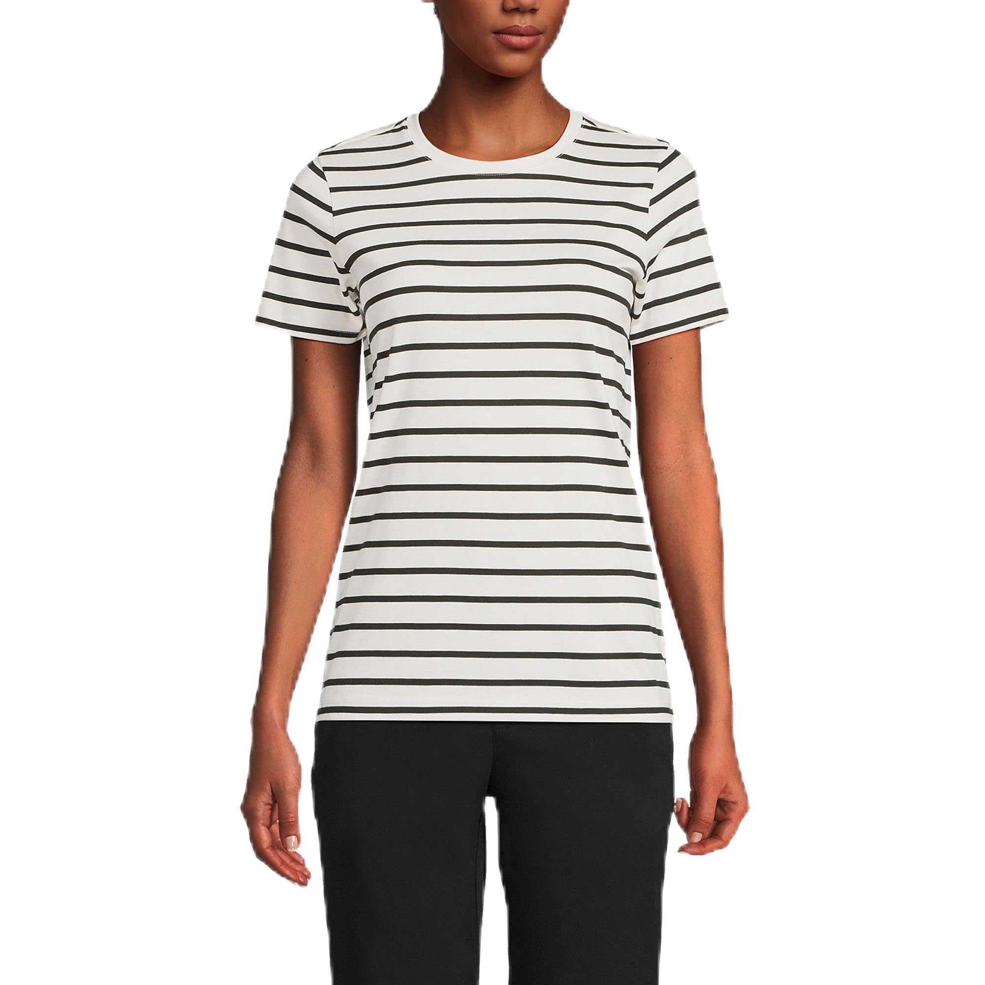 Lands' End Women's Relaxed American-Grown Supima Cotton Crew Neck T-Shirt