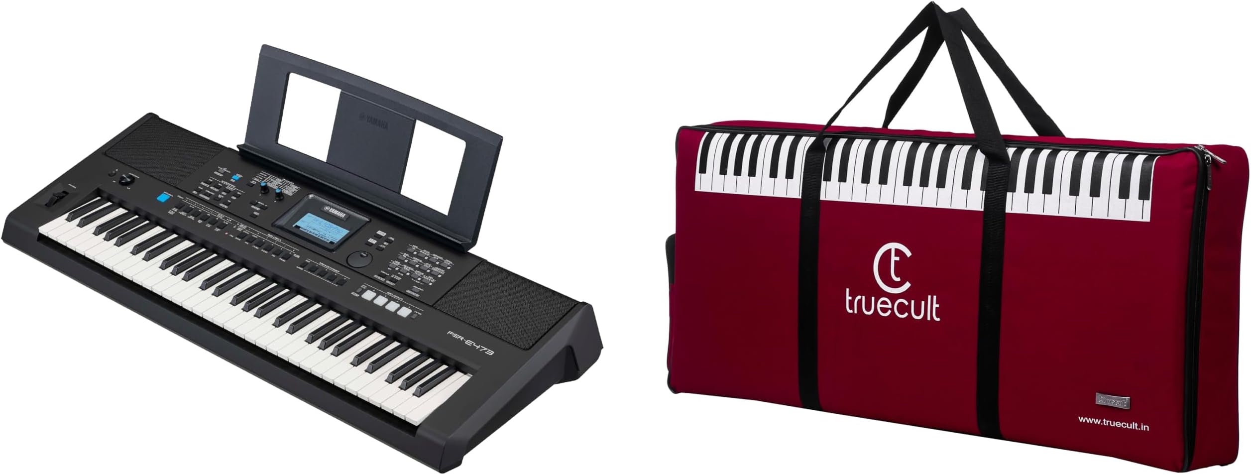 YAMAHA Psr-E473,61 Keys Keyboard & Adaptor With Padded Bag, Multicolour