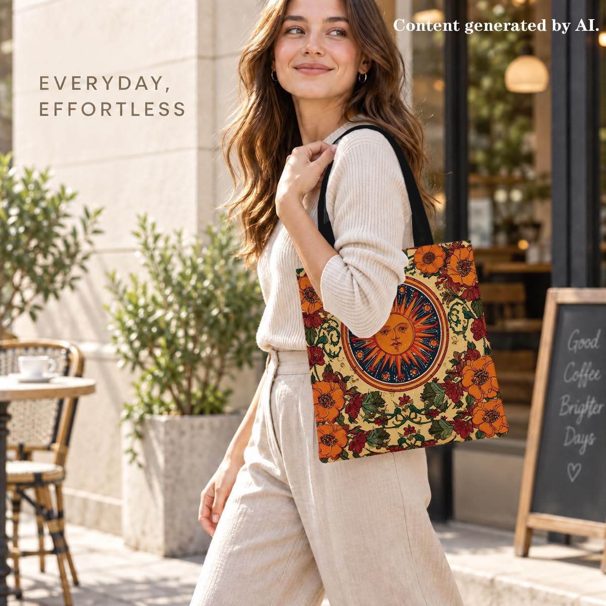 Botanical Themed Tote Bag for Women, Reusable Aesthetic Canvas Shoulder Bag, Gift for Friends Family image 2