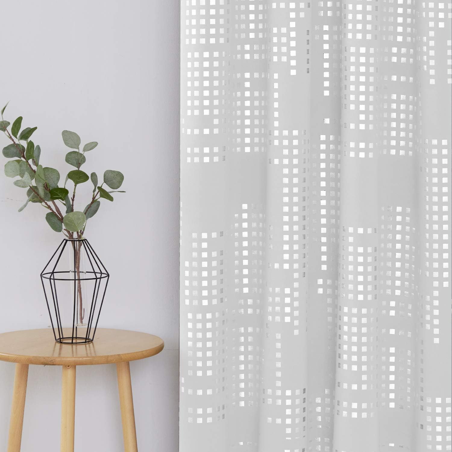 Deconovo Blackout Curtains Room Darkening Thermal Insulated Draperies Grommet Window Treatments for Bedroom Greyish White 52 x 54 Inch 2 Panels