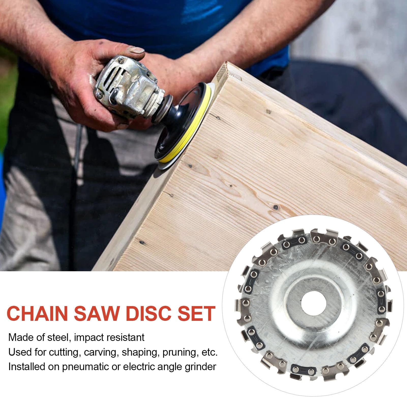 5PCS Chain Saw Discs, High Hardness Wood Carving Chain Discs for Angle Grinders, Anti Kickback Chainsaw Grinder Wheels for Cutting Carving Shaping Pruning