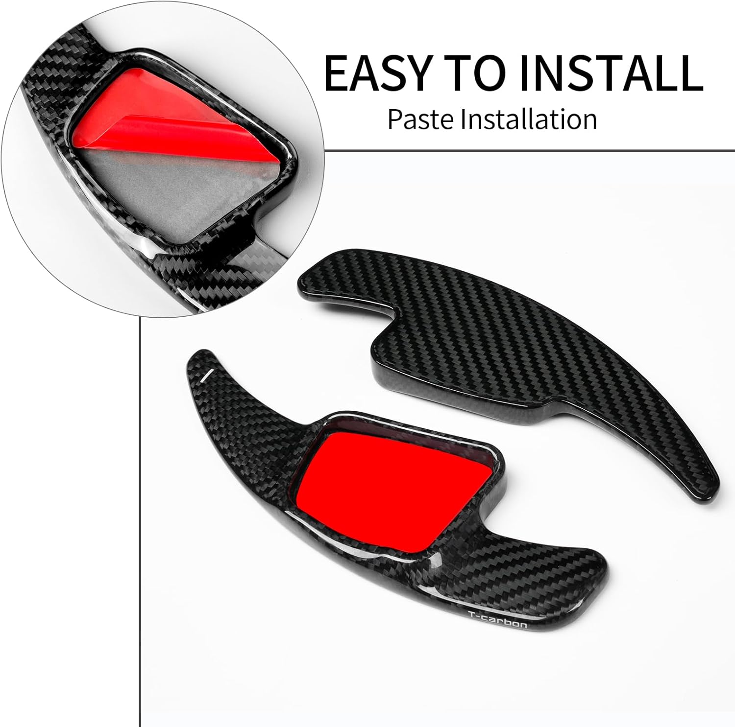 T-carbon Paddle Shifter Extensions Fits Audi Q8 Q7 Q5 Q3 SQ7 SQ5 S5 2017-2021 2025;Real Carbon Fiber Steering Wheel Paddle Shift Cover Trim Fits Audi S4 S3 A3 A4L A5 A6 TT TTS 2016-2019 Accessories