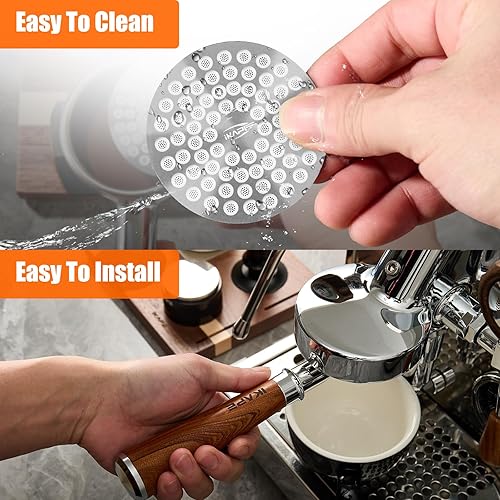 Miniatura 4 de IKAPE Pantalla de disco de café expreso de 2.087 in, pantalla de disco de café de acero inoxidable 316 de grado alimenticio, ultrafina, ultraligera,