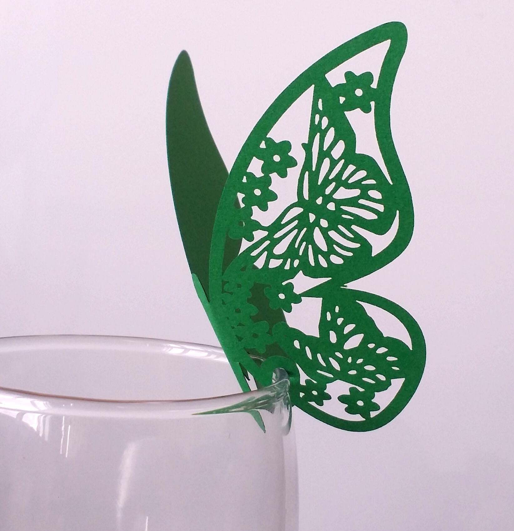 100 Unidades de Mariposa de Mesa,Tarjetas de Nombre,Etiquetas de Cristal,Pegatinas de Pared para decoraci de Mesa,Bodas,Fiestas,decoraci,Mariposas,Tarjetas de Mesa ler,Tarjetas de Nombre,Verde