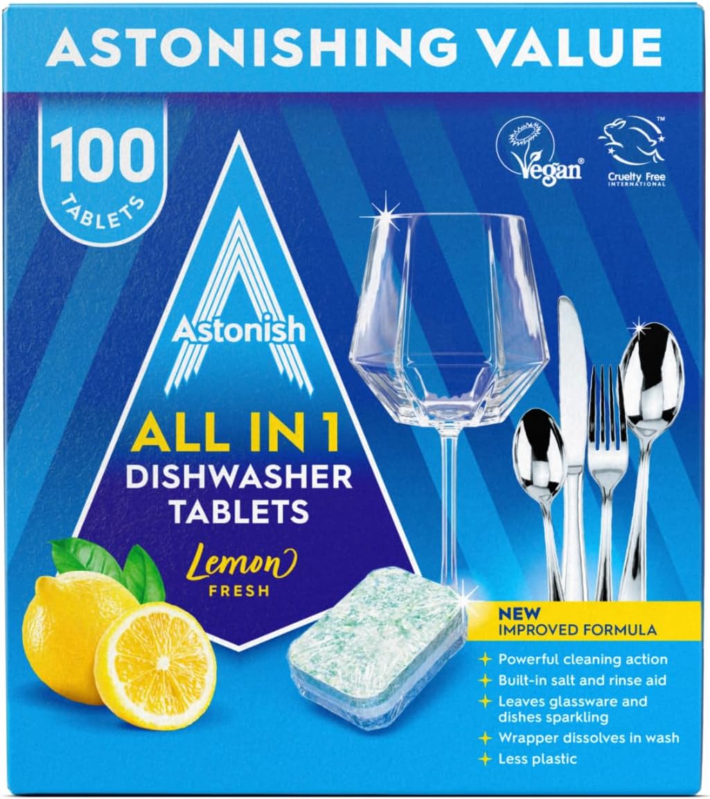 Astonish All In 1 Dishwasher Tablets Lemon 100pcs