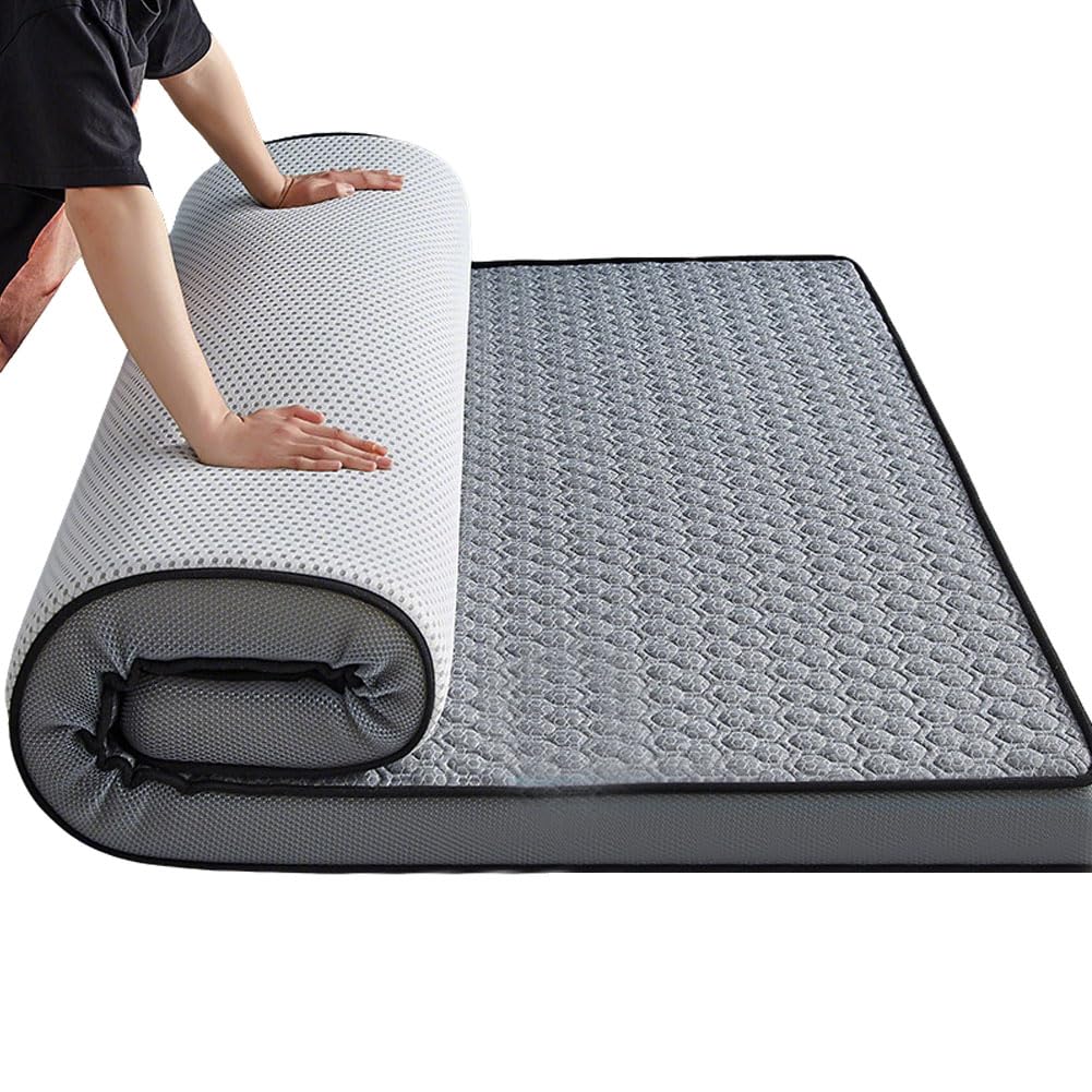 Ghygetrich Latex Mattress Topper, Memory Foam Mattress Single Mattress Double Mattresses Single Mattress Topper Grey1 150x200cm