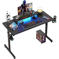 Bestier Scrivania da Gioco LED per PC con Supporto per Monitor