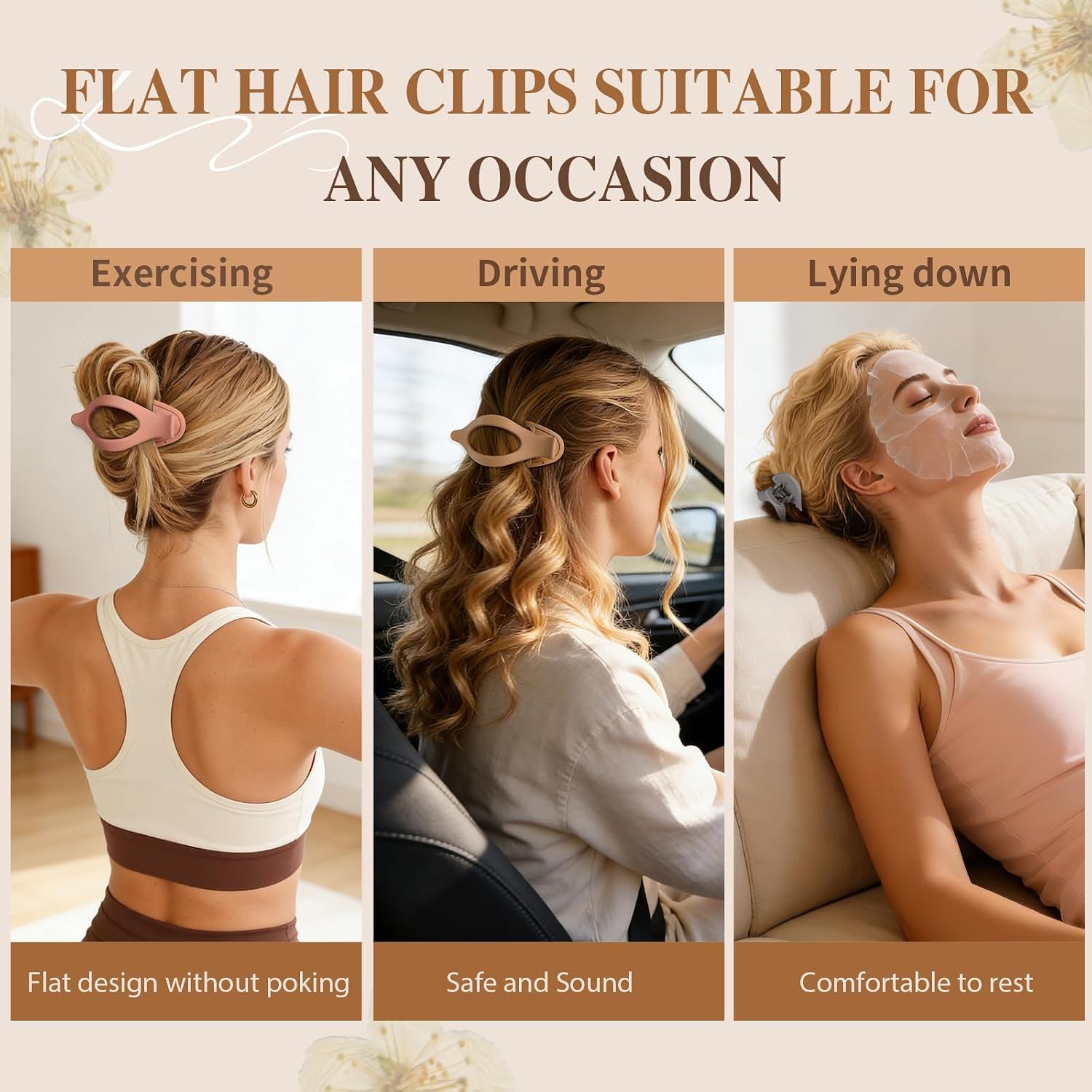 Sisiaipu 10 Pcs Flat Hair Clips for Women French Concord Claw Clips for Thick and Thin Hair Claw Clips Duck Billed Barrettes Hair Accessories for Women and Girls (Basic)