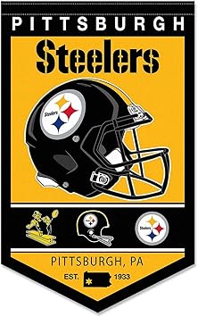 WinCraft Pittsburgh Steelers Heritage History Banner Pennant, 15x24"
