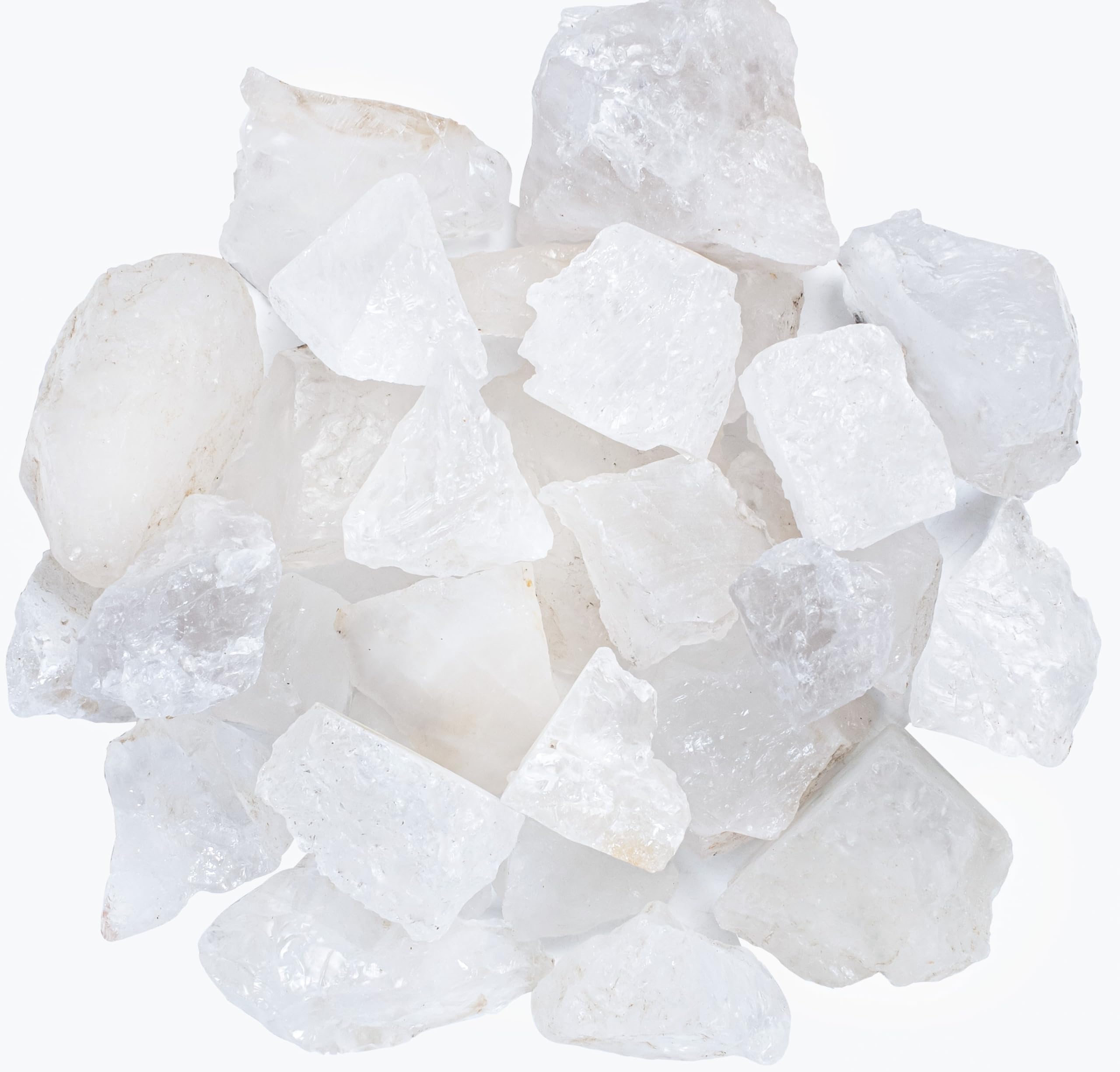 Crocon Clear Quartz Rough Bulk Natural Stone Raw Gemstone Tumbling Cabbing Polishing Gem Mining Energy Generator Chakra Balancing Reiki Healing Good Luck Home Office Decor Weight :-1Lb Approx