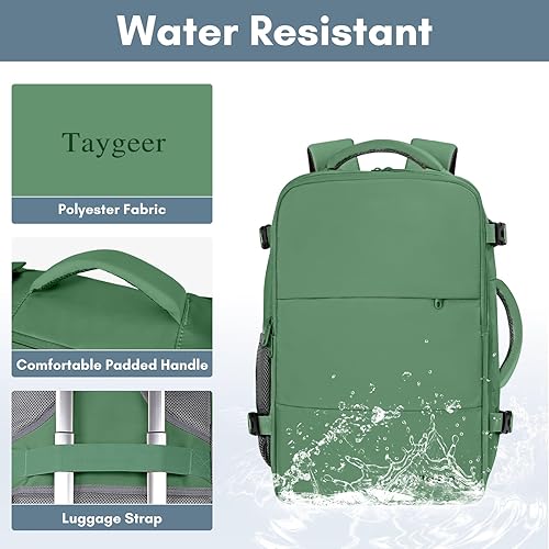 Vista 165 de Taygeer Mochila de mano para mujer, mochila de viaje de 35 litros para mujer, aprobada por aerolíneas, bonita bolsa de viaje para artículos Azul