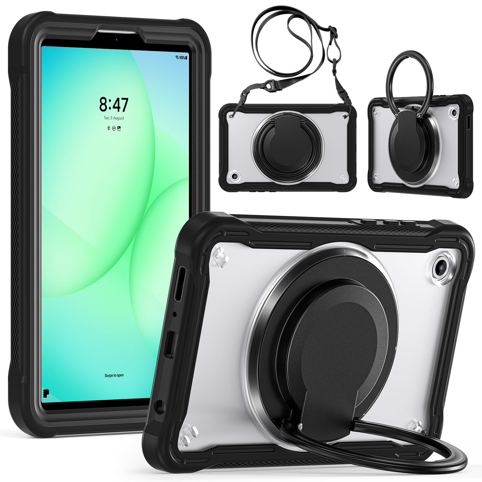 Coque Galaxy Tab A11 2025 SM-X135 transparente antichoc avec sangle épaule - 8