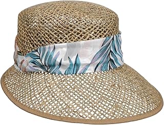 Lipodo Flower Band Seagrass Bonnet Women Nature-Blue