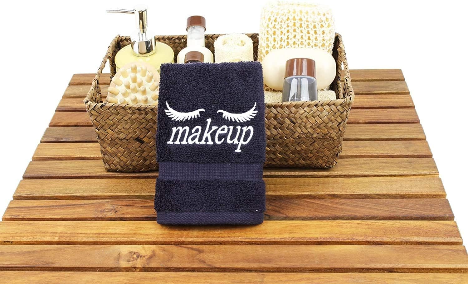Makeup Remover washcloth. Turkish Cotton Perfect for Makeup Bag 13x13 inches - Set of 6 - Navy Blue