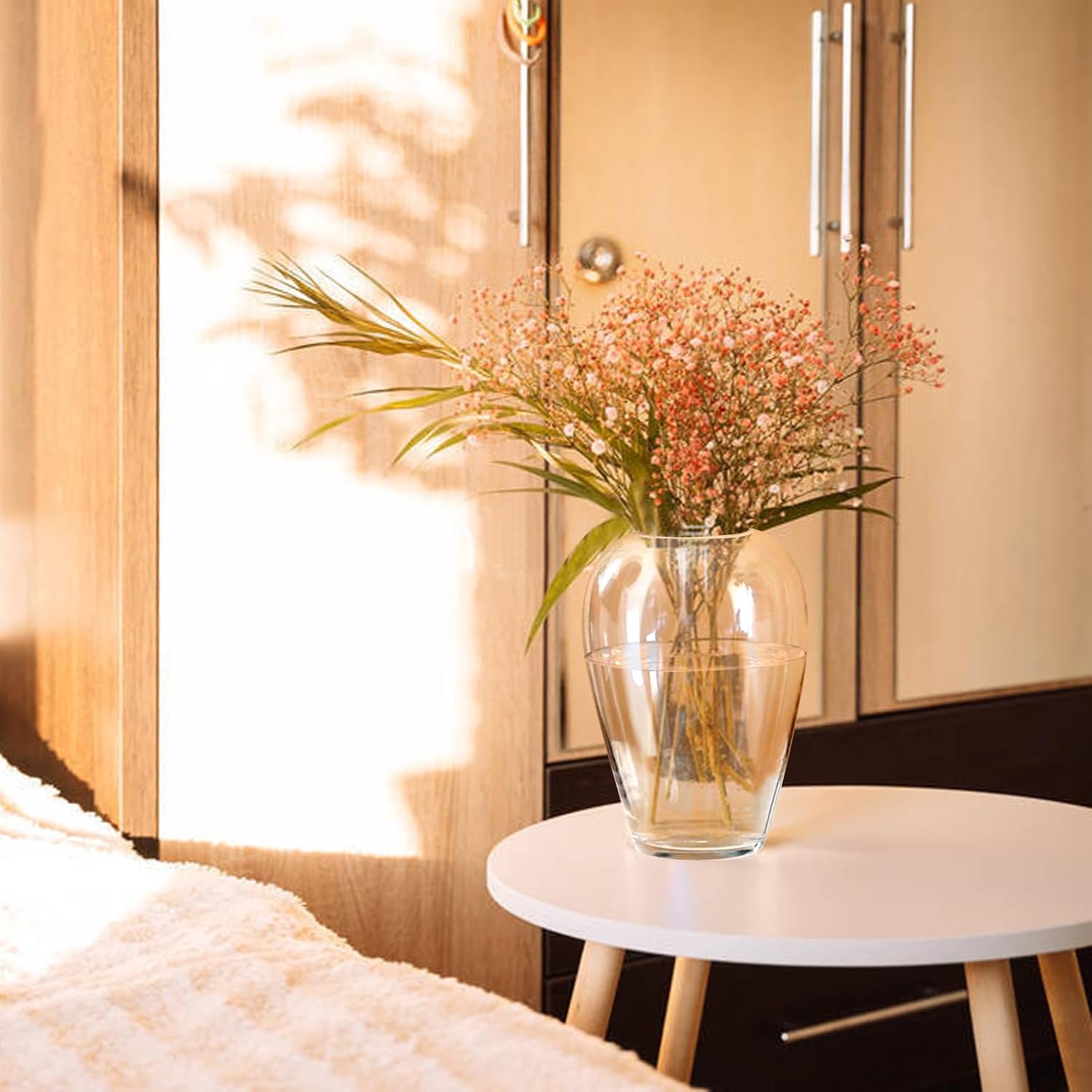 10 Inch Large Glass Vase for Centerpieces,Modern Clear Tall Vase Decorative for Flower,Home Decor,Wedding,Living Room,Dining Table, Office,Entryway, Shelf, Birthday, Housewarming Gift - Image 6