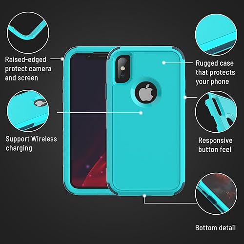 Miniatura 5 de X-belmox Funda para iPhone XR a prueba de caídas a prueba de golpes 3 capas de protección contra caídas para iPhone XR con protector de pantalla,