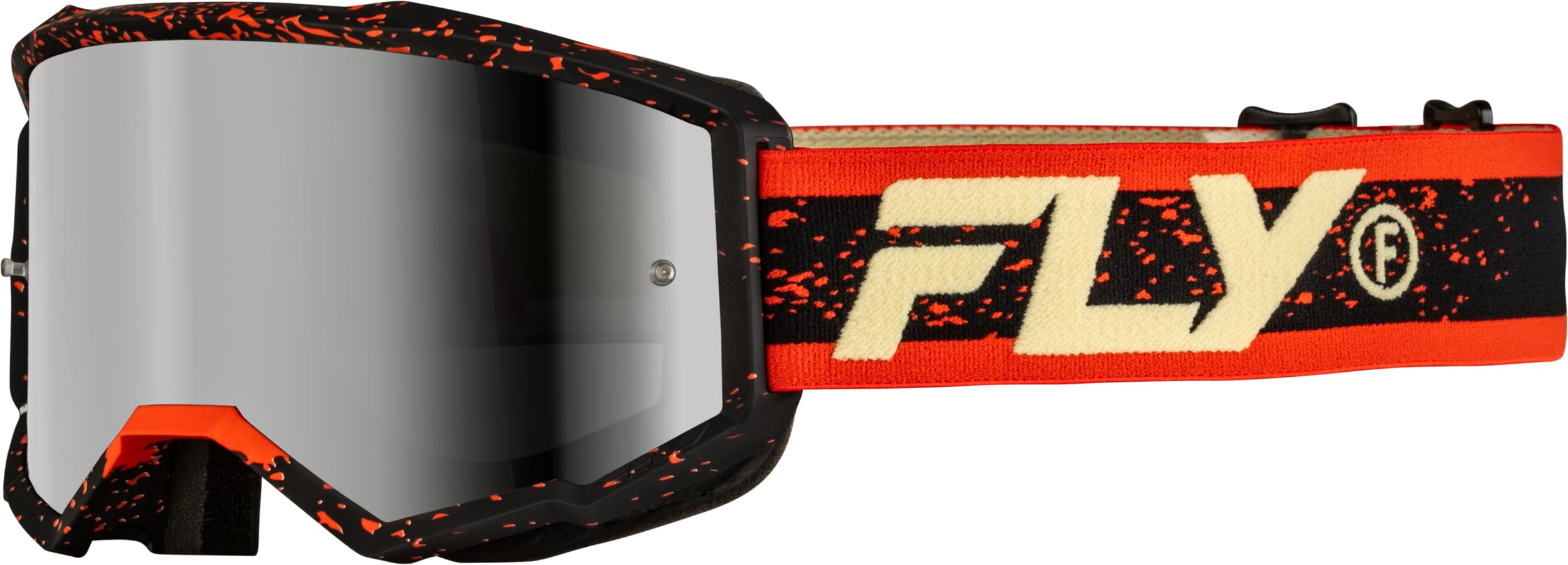 Fly Racing Zone MX ATV Off-Road Riding Goggle (Black/Red/Cream, Adult)