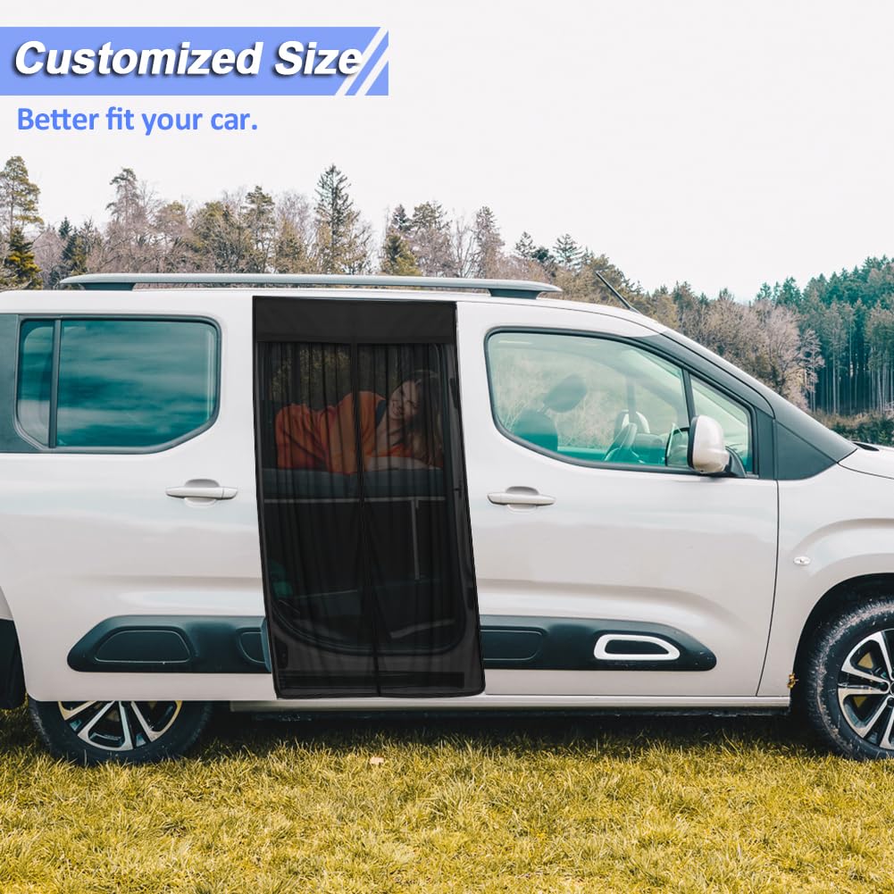 Zanzariera Compatibile con Citroen Berlingo Peugeot Partner Opel Combo 2018-2025 per Porta Scorrevole, Zanzariera Magnetica Tenda Parasole contro Insetti e Sole, Rete Ombreggiante Porta Laterale