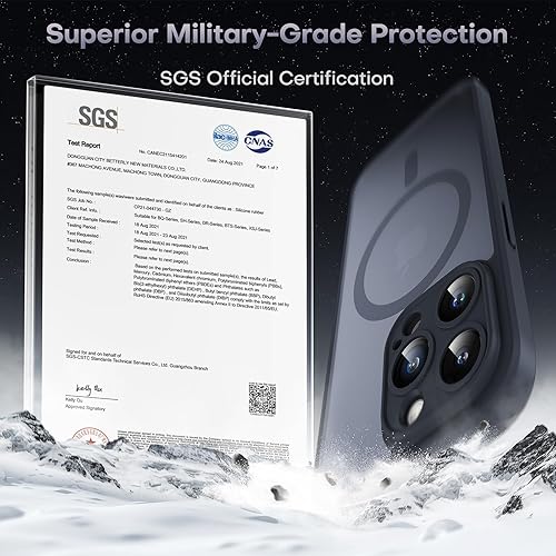 Miniatura 3 de TOCOL Funda magnética para iPhone 14 Pro, compatible con Magsafe, protección completa mejorada de la cámara, protección contra caídas, translúcida