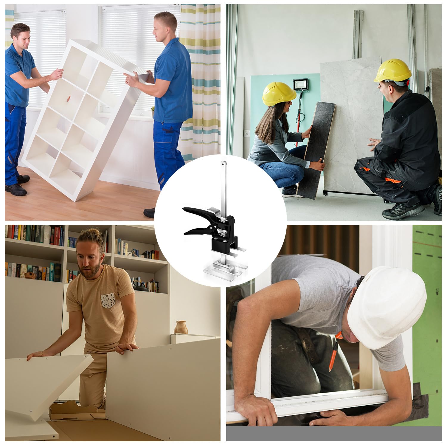 4 Stück Arbeitssparender Möbelheber, 30cm Handwerkzeugheber, arbeitssparender Armwagenheber, Hub 0-200mm, bis 240kg, verstärkte Tragscheiben, ergonomischer Griff