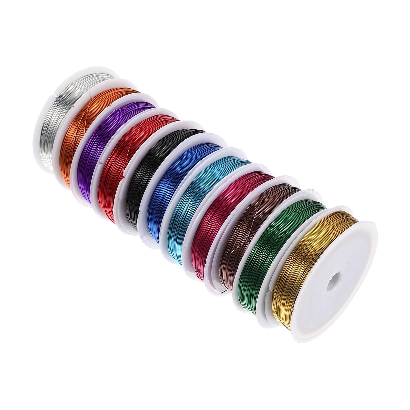 SEWACC Alambre 11 Rollos Flexibles y Livianos de Hierro Galvanizado de Colores Diámetro 0.5mm para Manualidades y Joyería Adecuado para Bricolaje y Pulseras