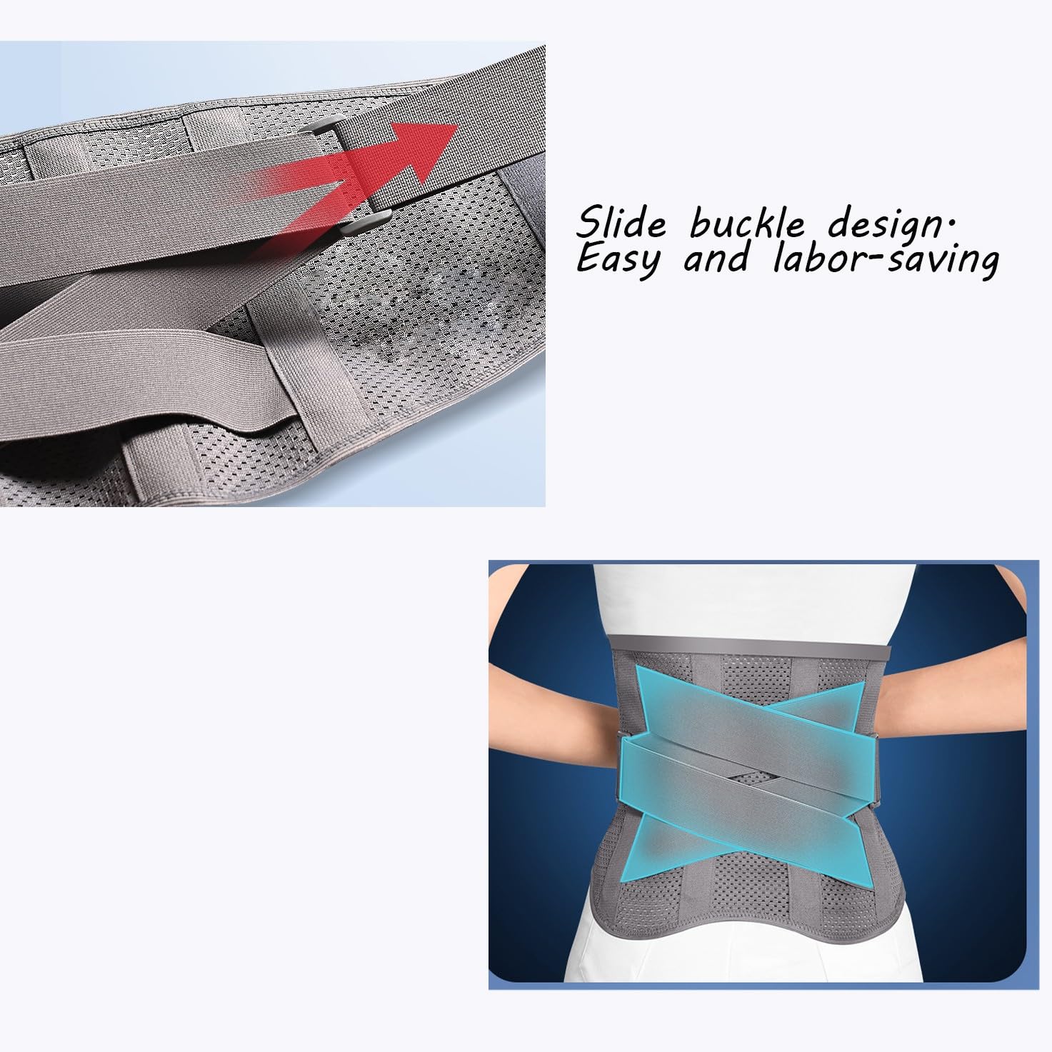 SaCLi mal di schiena Cintura di sostegno per la schiena a doppia compressione fissa per uomo e sostegno lombare per donna(Color:a,Size:L)