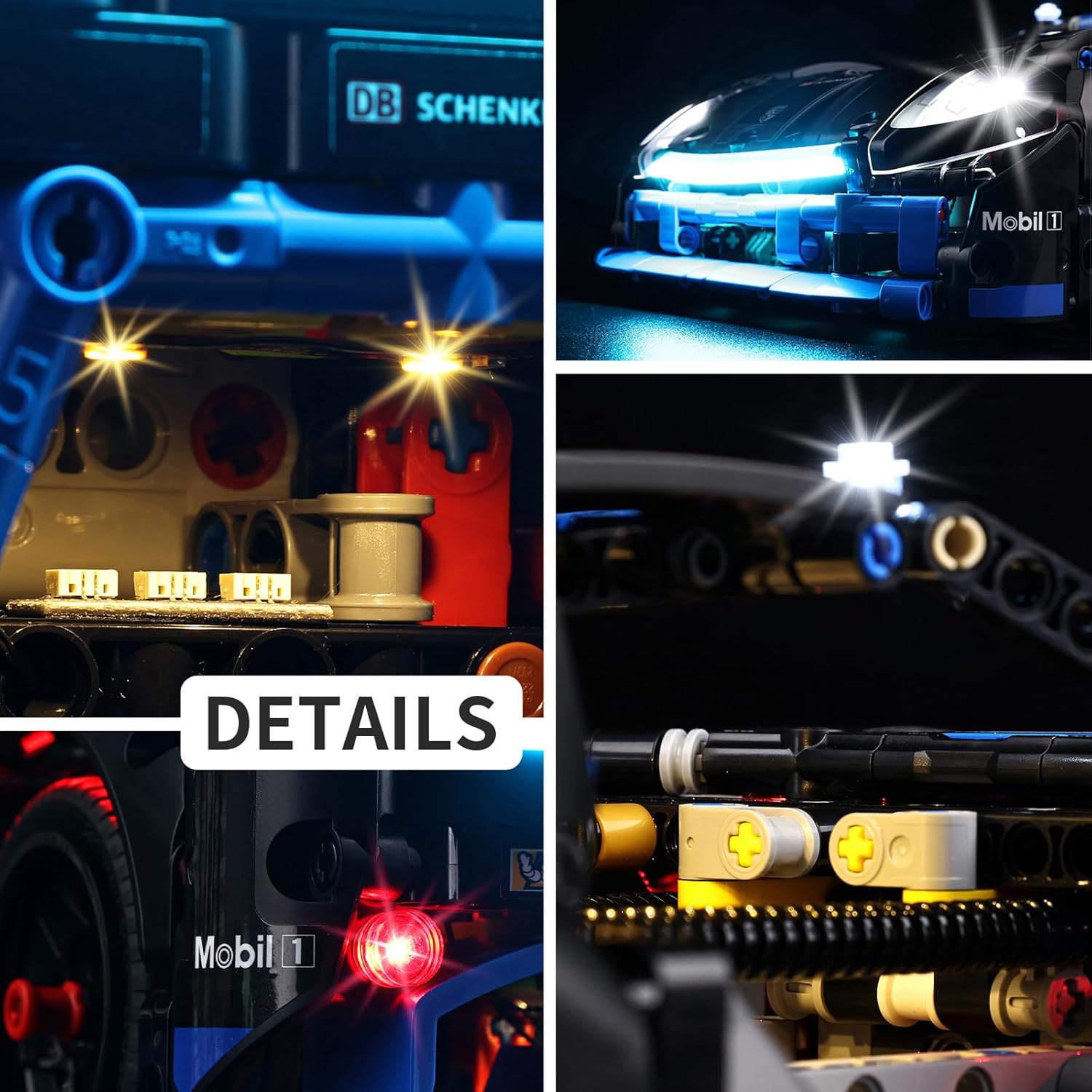 Kyglaring Light Kit Compatible with Lego Porsche GT4 e-Performance Race Car 42176 Building Blocks, Lights Only, Model Set Not Included, Classic Version
