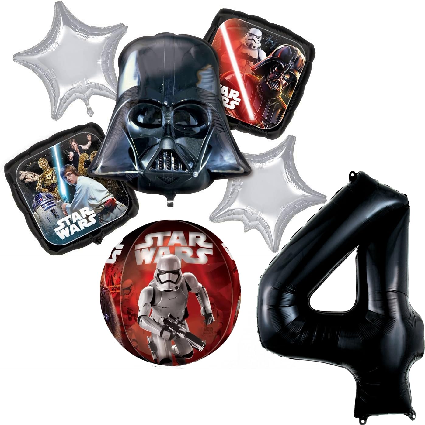 Anagram Star Wars 4th Birthday Party Supplies Balloon Bouquet Decorations