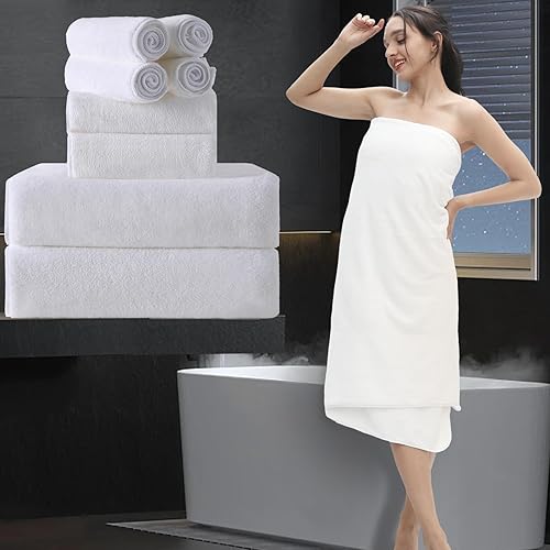 Vista 150 de Juego de toallas de microfibra de 8 piezas, 2 toallas de baño, 2 toallas de mano, 4 toallas pequeñas, toalla de baño extra grande para baño, hotel
