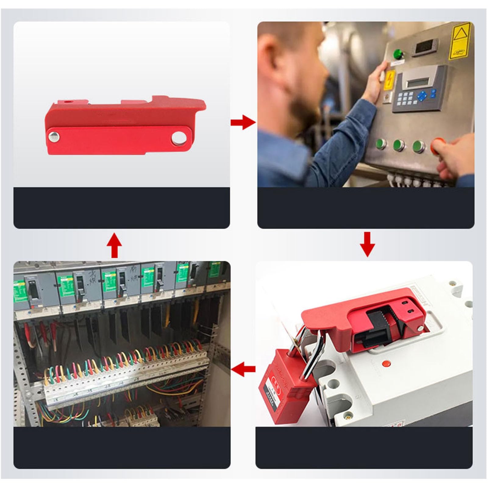 Aramox Kit de Bloqueo y Etiquetado Kit de Bloqueo Eléctrico de 47 Piezas con Dispositivos ABS y Candados de Acero Inoxidable Incluye Etiquetas de Cable de Válvula para Equipos de Mantenimiento
