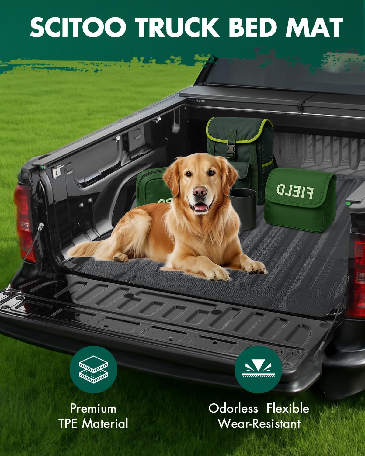SCITOO Bed Mat Fits for 2023-2024 Nissan Frontier All Weather Protection TPE Vehicle Bed Mat Heavy Duty Bed Liner Pickup Car Bed Cargo Mat 5FT Short Bed Ford Truck Accessories