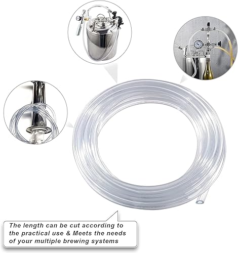 Miniatura 3 de Tubo de línea de cerveza MRbrew Homebrew de 10 pies, tubo de vinilo transparente de 316 pulgadas de diámetro interior, manguera de grado alimenticio