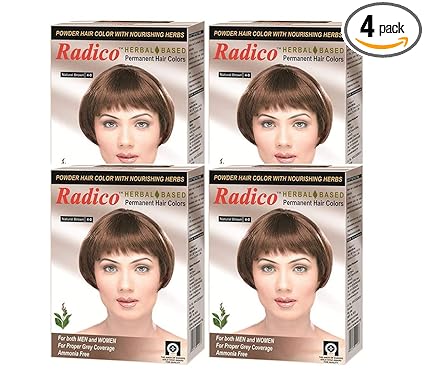 Radico Herbal Based Brown Hair Color (Ammonia Free) - Set of 4