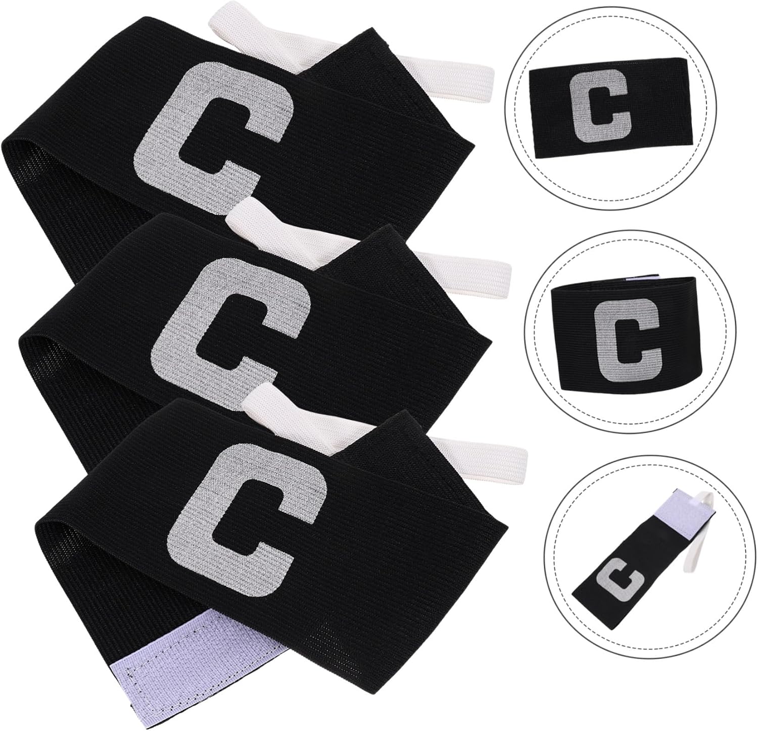 3pcs Captain Armband Black Captain Band Football Arm Pads Football s Soccer Youth Soccer s s Colored Nylon