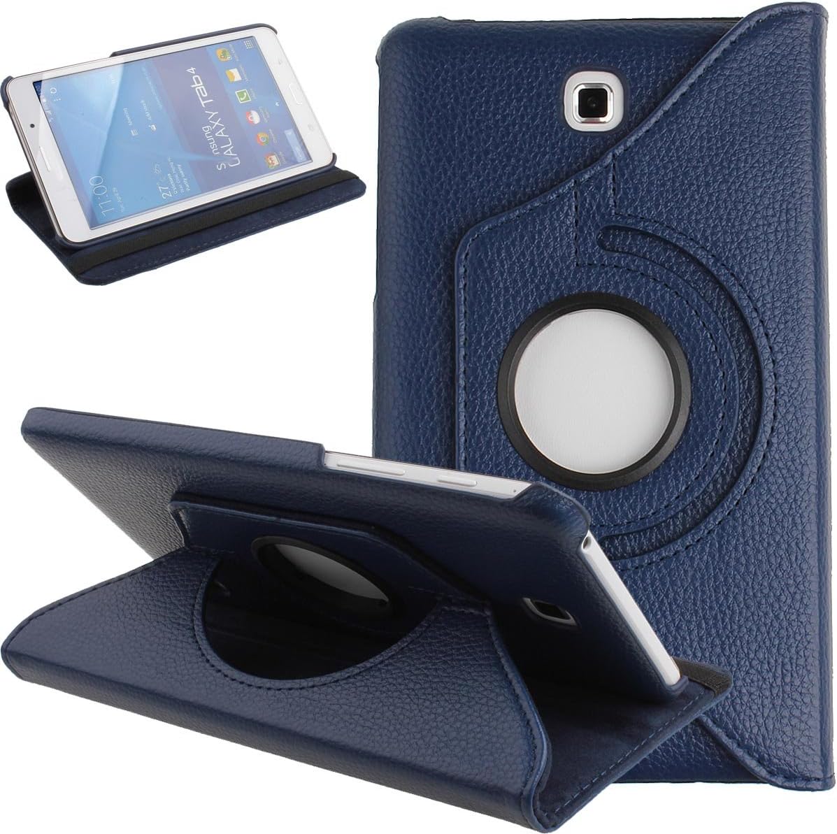 Galaxy Tab 4 7.0 Case,Flip Case for Galaxy Tab 4 7-inch Tablet,Folio Nook PU Leather 360 Degree Swivel Stand Case Cover for Samsung Galaxy Tab 4 7-inch Tablet T230 /T231/ T235,Dark Blue