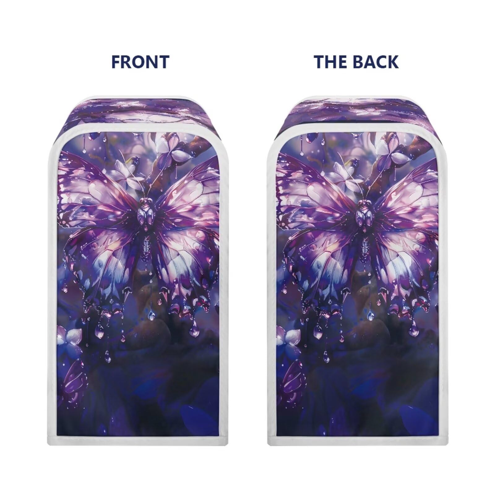 Suhoaziia Purple Butterfly Foldable Electric Can Opener Cover, Dust Covers, Waterproof, Scratch Resistant, Automatic, Polyester, 5.7 x 5.7 x 10 inches