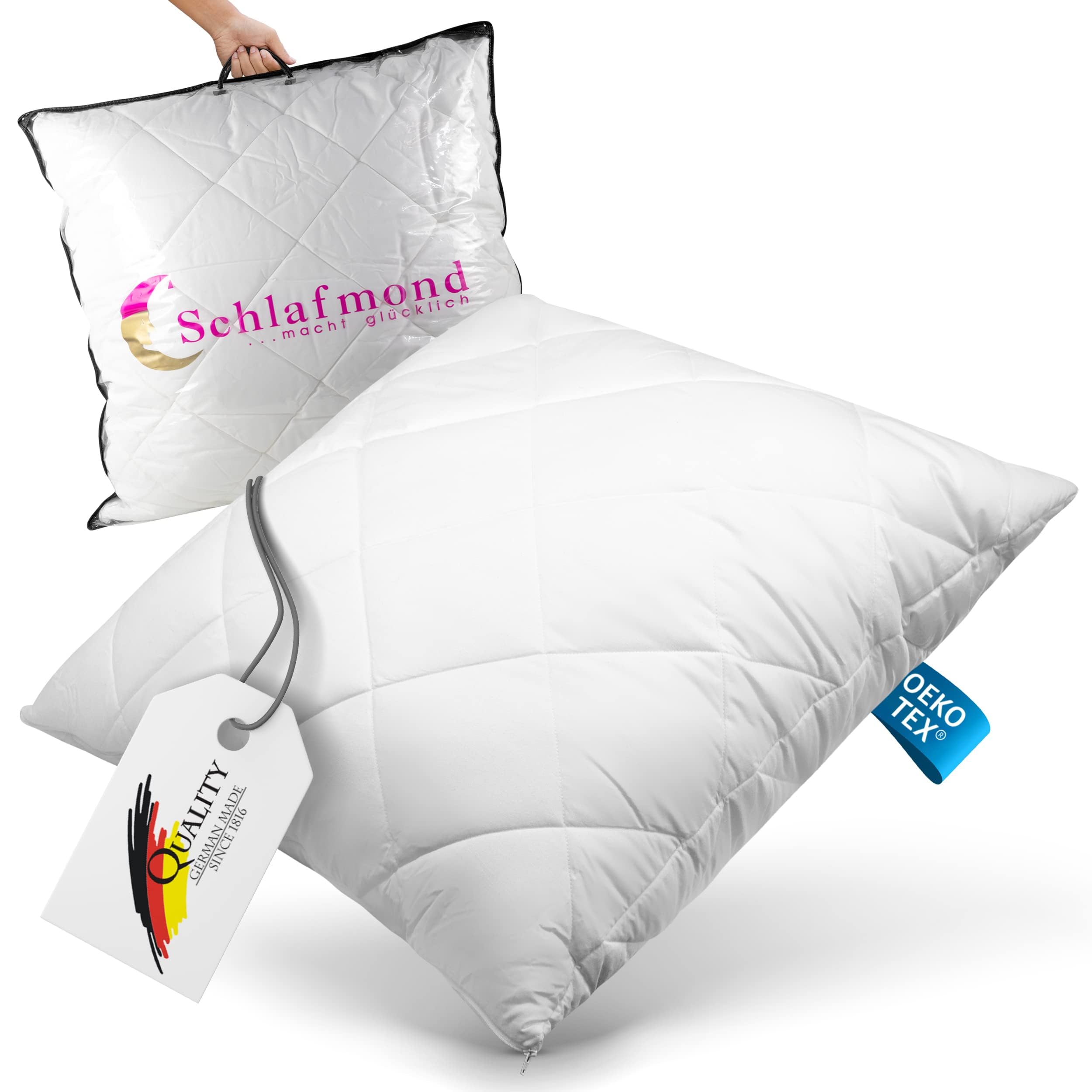 Medicus Clean Allergiker Kopfkissen 80x80 cm - Baumwoll Kissen mit Hohlfaserkugel Füllung - Waschbar bis 95 Grad - OEKO-