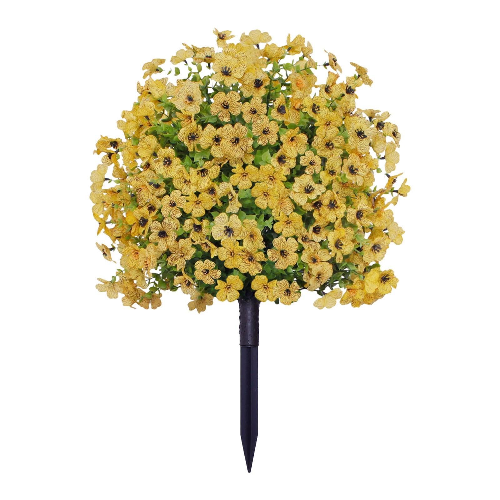 Decorativo con Fiore di, Verde Artificiale per Esterni E Interni, Giallo