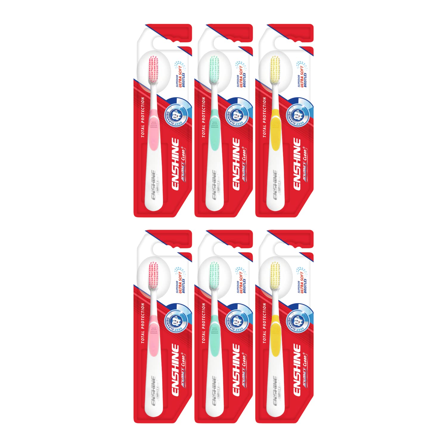 ENSHINE Advance Clean+ Toothbrush Pack Of 6 - with Ultra Soft Bristles| Compact Brush Head For Deep & Complete Cleansing, Effective Tongue Cleaner for Complete Oral Care Multicolor Adult Manual Brush (B09XHJ1Y2K) Amazon Price History, Amazon Price Tracker