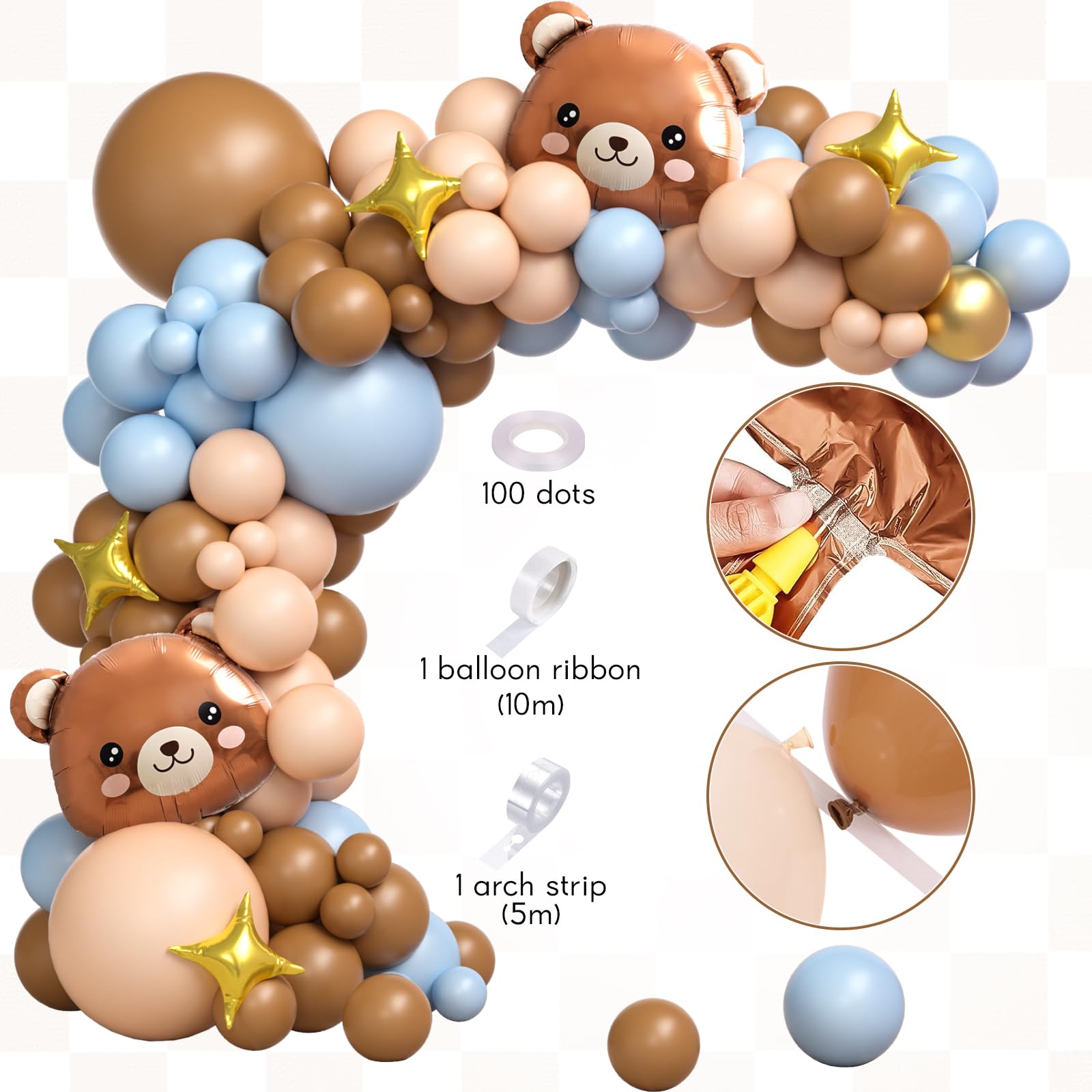 137-Piece Teddy Bear Baby Shower Decorations - Complete Party Set With Balloons