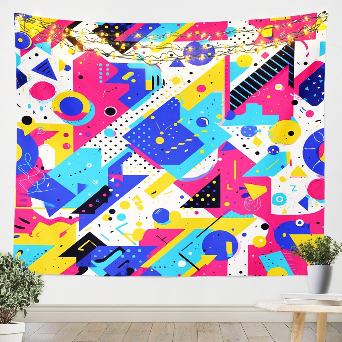 Amazon.com: 80s 90s Retro Style Kids Tapestry,Memphis