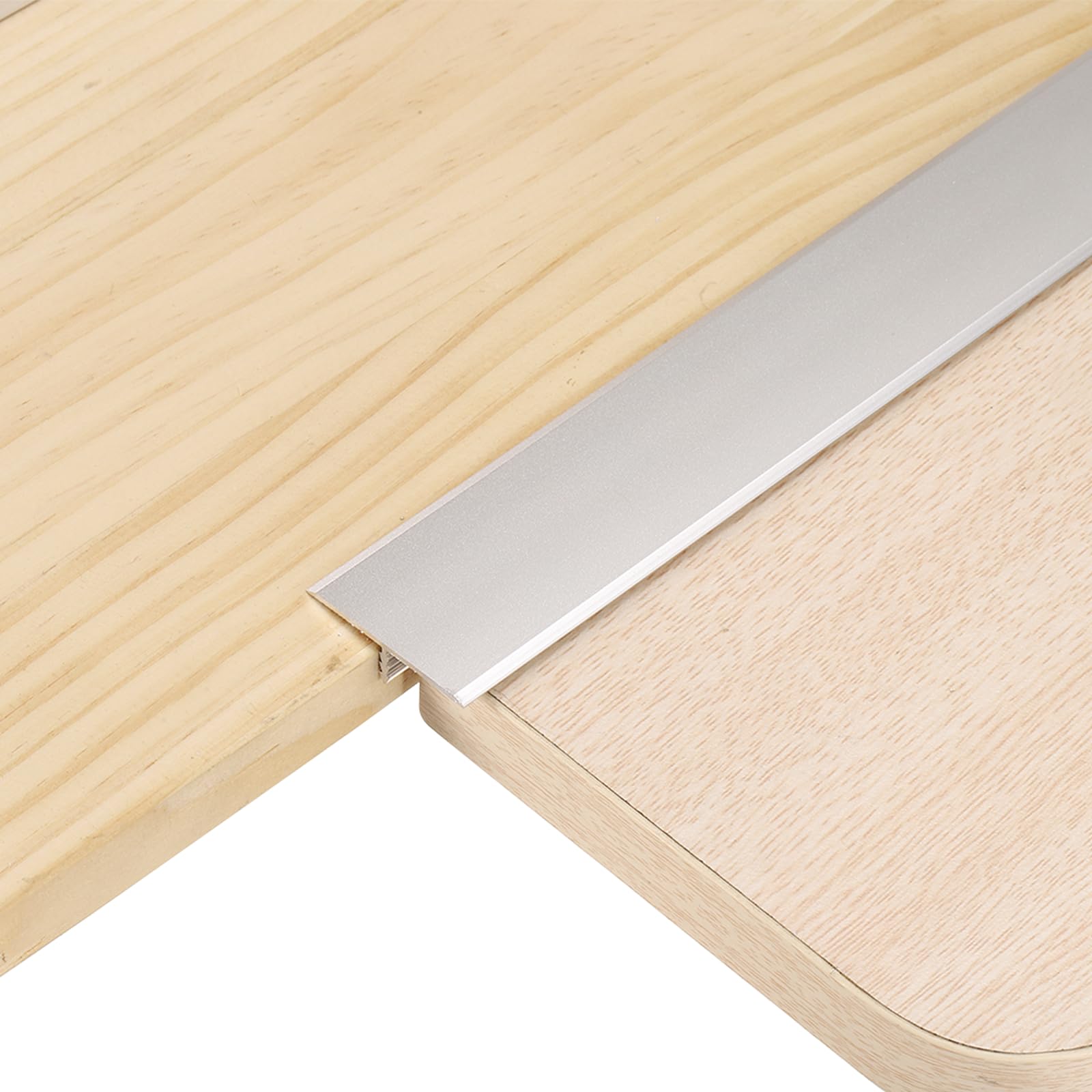 sourcing map 2.9ft x 1.3" T Molding Floor Transition Strips, Aluminium Alloy Vinyl Flooring Gap Trim for Joining Laminate Planks Tiles Floor Gaps, Silver โ image 1