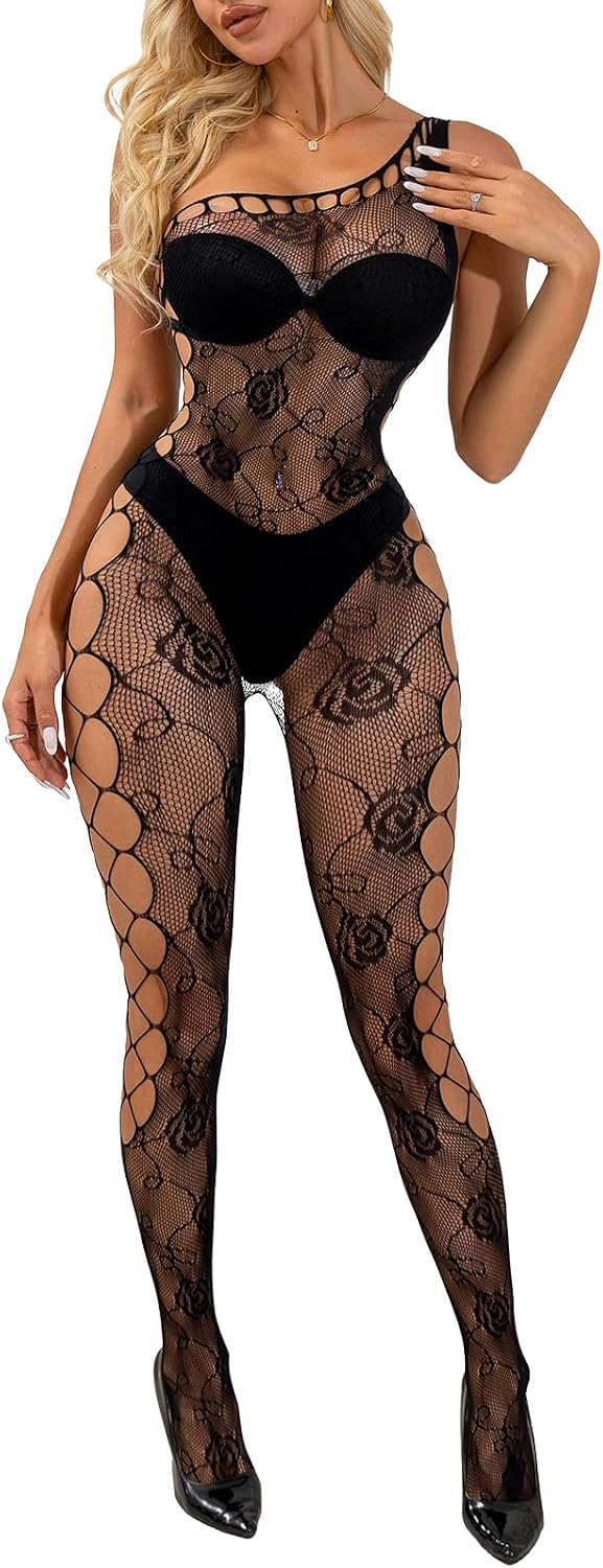 Buitifo Womens Sexy Tights Lingerie Body Stockings Mesh Bodysuit Nightwear