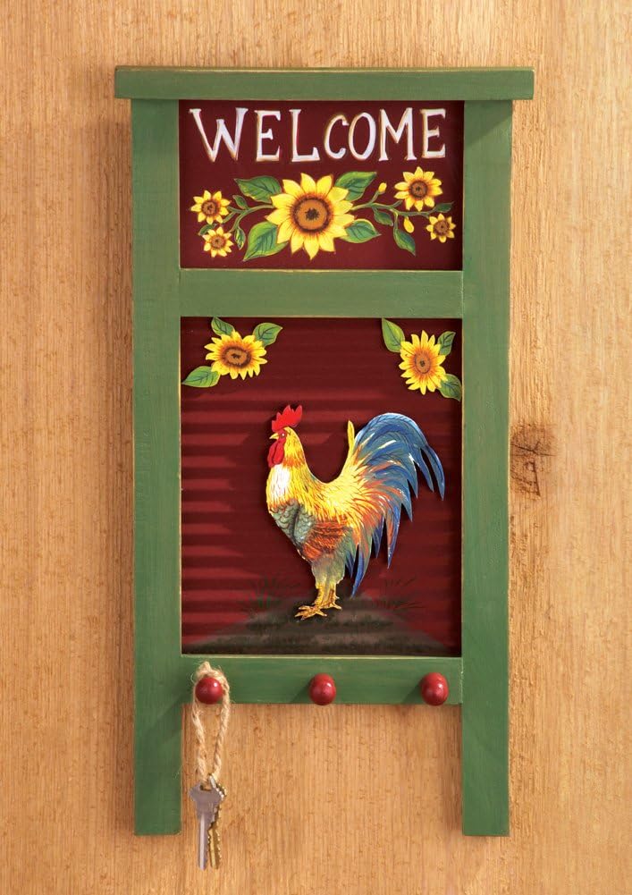 Country Rooster Washboard Wall Art