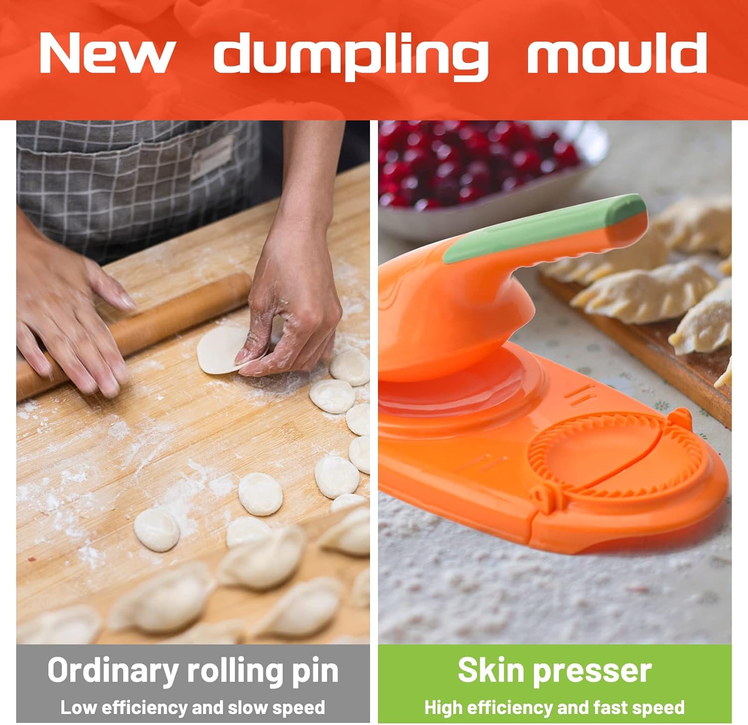 2 in 1 Dumpling Maker Dumpling Skin Manual Dough Press Machine Kitchen