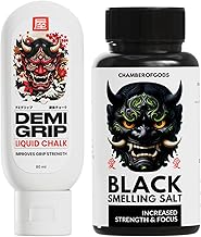 Chamberofgods Demigrip Liquid Chalk and Black Smelling Salt Bundle | Liquid Chalk for Gym & Powerlifting | Smelling Salt for Athletes