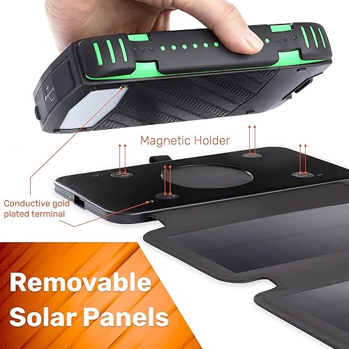 Miniatura 3 de Solar Storm X7 Banco de energía solar ultra duradero, de alta capacidad de 24000 mAh con carga rápida, panel solar desmontable y diseño resistente