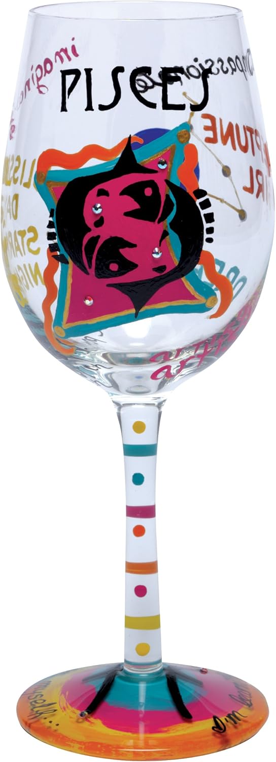 Lolita Love My Sign, Pisces Wine Glass
