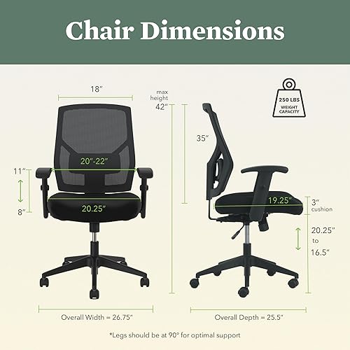 Miniatura 2 de HON Crio Silla de oficina ergonómica de respaldo alto con inclinación central ajustable, silla giratoria de oficina en casa, cómoda para largas